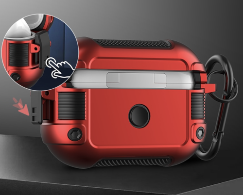 AirPods Pro 2 Gen -2022 Schutzhülle Karabiner, Auswurf Hülle öffnen