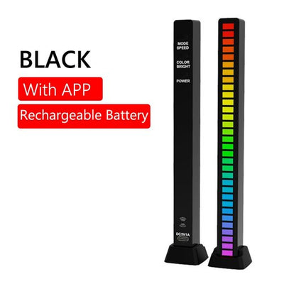 RGB bunt Musiksteuerung Licht USB / Wiederaufladbare Batterie APP-Steuerung 40 LED, schwarz