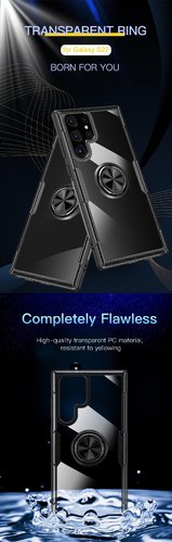 Samsung Galaxy S22 / S22+ & S22 Ultra Transparente Ringhülle Stossfest Hülle mit 360-grad rotationsringstän