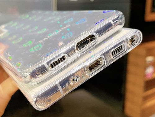 Samsung Galaxy S22 Modell  Hülle für transparente Glitter Herz muster