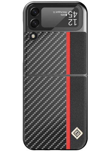 Samsung Galaxy Z Flip 4 5G Hülle Kohlefaser / Carbonfaser-Optik
