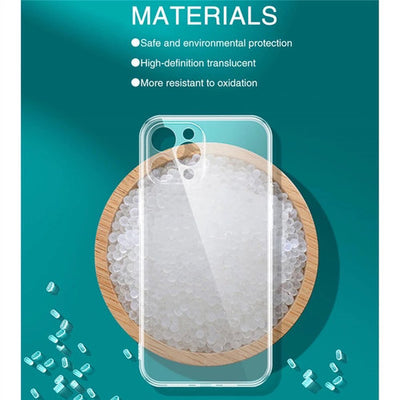 iPhone 14 / 14 Plus / 14 Pro &amp; 14 Pro Max Housse de protection, coque en silicone TPU avec protection de caméra, transparente