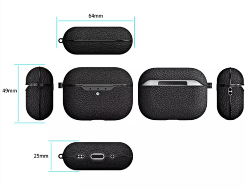 AirPods Pro 2 Gen  Schutzhülle aus Leder - Komplette Abdeckung mit hochwertigem Vollleder