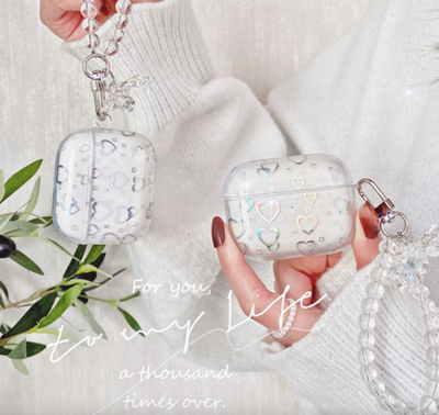 Laser Liebe Herz Soft Clear Fall Für AirPods 3 Gen , AirPods Pro Wireless Bluetooth Kopfhörer Hülle