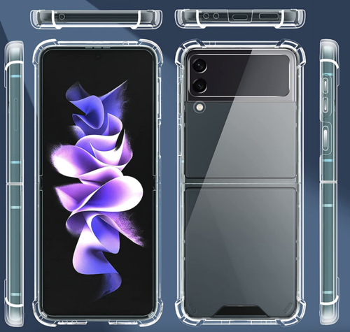 Z Flip 3 Luxus Mode Transparent Stossfest Silikon Fall Abdeckung