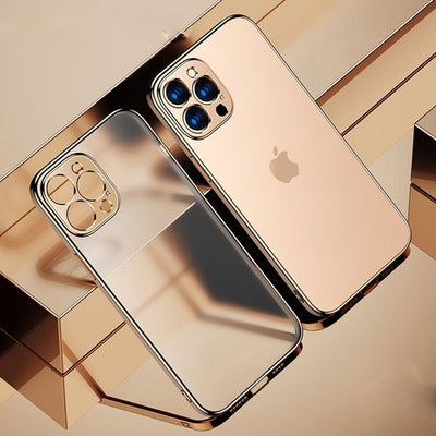 Luxus Beschichtung, Quadratischer Rahmen, coque en silicone transparente pour iPhone 13 Series