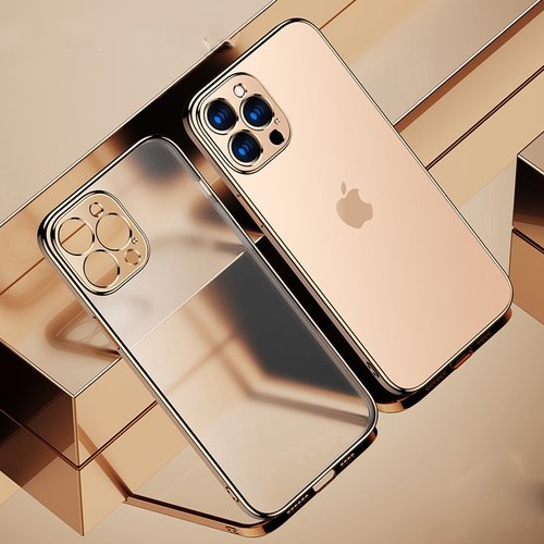 Luxus Beschichtung, Quadratischer Rahmen, coque en silicone transparente pour iPhone 13 Series