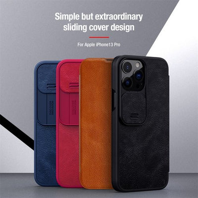 Étui Nillkin compatible avec iPhone 13 Pro / 13 Pro Max, cache-caméra en cuir