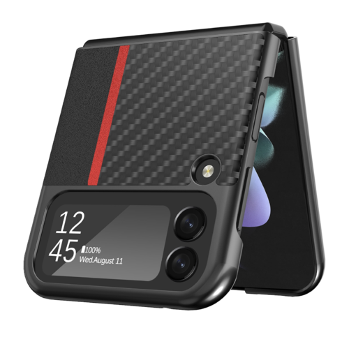 Samsung Galaxy Z Flip 4 5G Hülle Kohlefaser / Carbonfaser-Optik