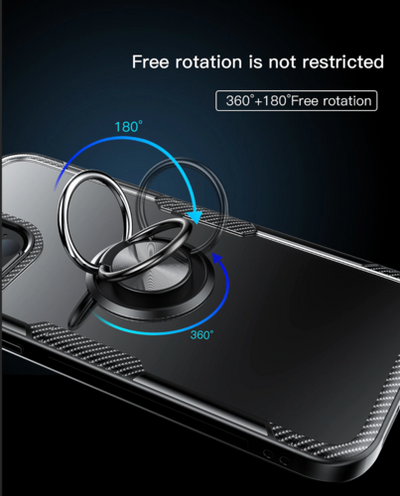 iPhone 14 / 14 Plus / 14 Pro &amp; 14 Pro max Transparent Ringhülle Stossfeste Schutzhülle - Kohlenstoff