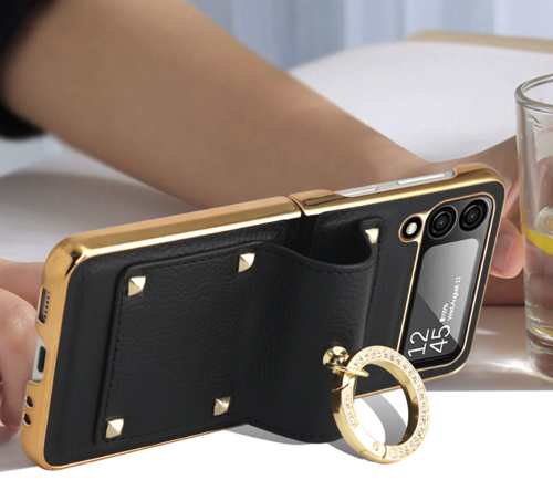 Samsung Galaxy Z Flip 4 5G Hülle Stossfeste Abdeckung Ringhalter - Luxus
