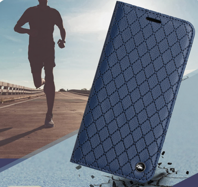 iPhone 14 Series Housse de protection en cuir véritable avec support magnétique et fonction de verrouillage RFID