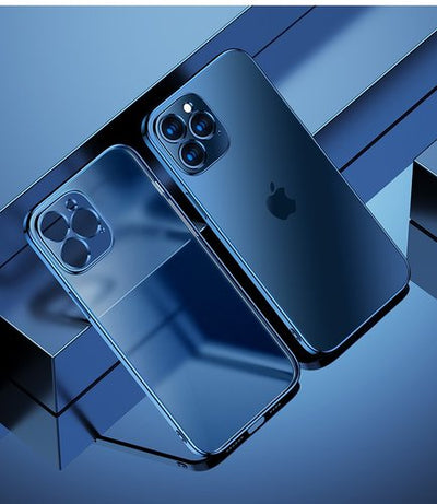 Luxus Beschichtung, Quadratischer Rahmen, coque en silicone transparente pour iPhone 13 Series