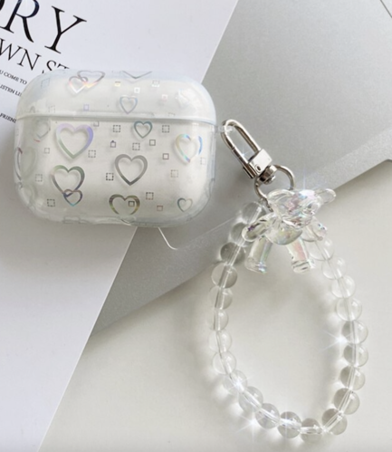 Laser Liebe Herz Soft Clear Fall Für AirPods 3 Gen , AirPods Pro Wireless Bluetooth Kopfhörer Hülle