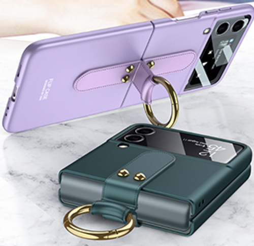 Samsung Galaxy Z Flip 4 5G Magnetische Scharnier Volle Schutz Abdeckung Kamera Glas - Violett