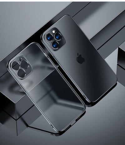 Luxus Beschichtung, Quadratischer Rahmen, coque en silicone transparente pour iPhone 13 Series