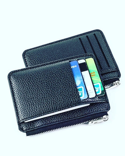 Schlank Brieftasche PU Leder Visiten karten Etui ( 6 Karten im Etui ) auch Bargeld und Münze.