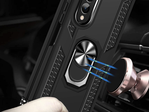 Z Fold 4 Heavy Duty Armor Silikon Phone Cover mit magnetischem Ring Ständer Rugged Military