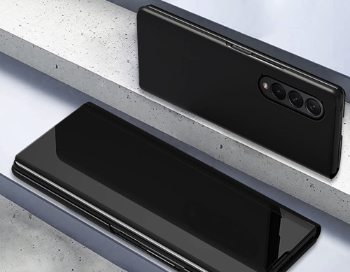 Samsung Galaxy Z Fold 4 5G Case Faltbare Leder Flip Case mit Ständer Stossfest Dünne Spiegel