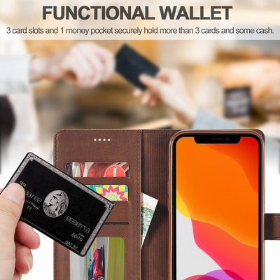 iPhone 13 Series Leder zusammenklappbare Geldbörse Buchhülle