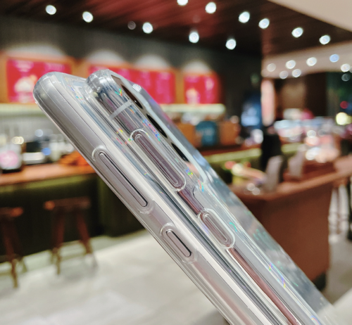 Samsung Galaxy S22 Modell  Hülle für transparente Glitter Herz muster