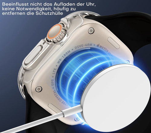 Apple Watch Ultra 49 mm / Ultra 2 / 3 ,Schutzhülle mit Displayschutz 2 in 1 Transparent