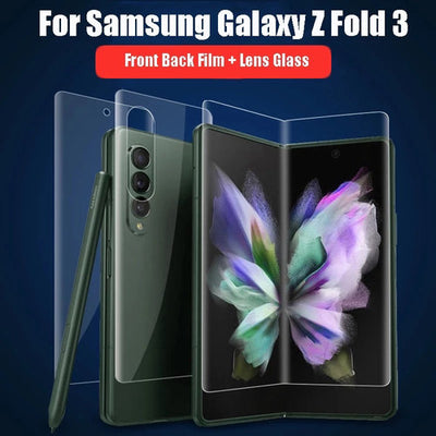 Samsung Galaxy Z Fold 3 5G Hydrogel Film 4 in 1 Front , Backcover Schutzfolie und Kamera  Panzerglas