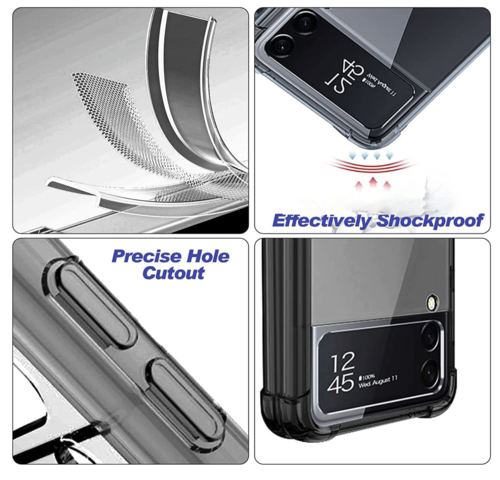 Samsung Galaxy Z Flip 4 5G mit Ring, transparente mit Schwarz Hülle