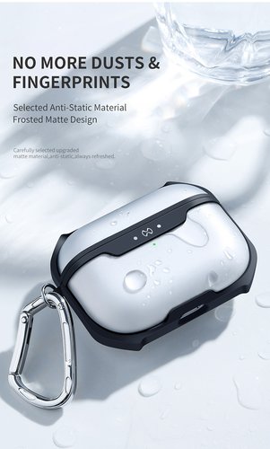 XUNDD Schutzhülle für AirPods 3rd Gen / AirPods Pro 2021 mit Karabiner, matt, Transparent