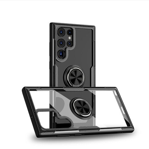 Samsung Galaxy S22 / S22+ & S22 Ultra Transparente Ringhülle Stossfest Hülle mit 360-grad rotationsringstän