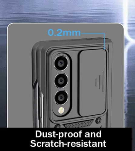 Samsung Galaxy Z Fold 5 5G Hülle mit kameraSchutz und Ständer mit eingebautem 360°Rotate Ringständer Magnetische Schutzhülle