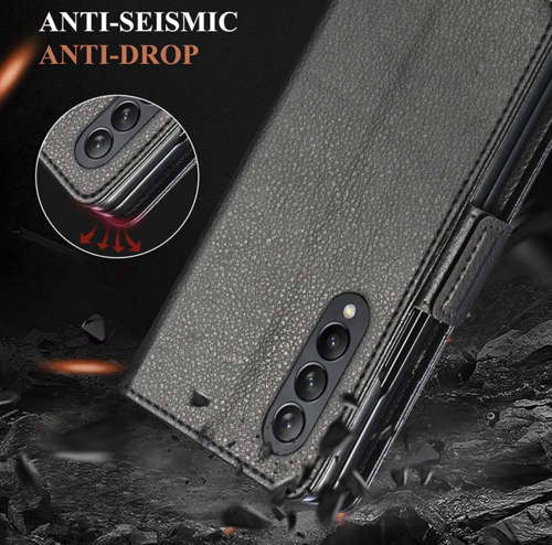 Samsung Galaxy Z Fold 4 Wallet Hülle  mit S Stifthalter & Kartenhalter, für Frauen / Männer