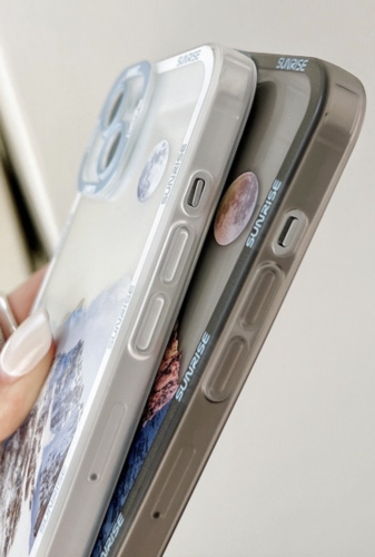 iPhone 13 Series - Berg muster Stossfest Klar TPU Telefon Zurück Abdecken / Hülle
