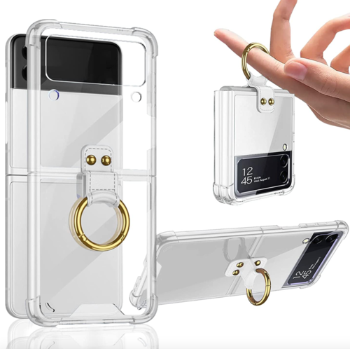 Samsung Galaxy Z Flip 3 5G Magnetische Scharnier Volle Schutz, Hartplastik Zurück Ring Hülle
