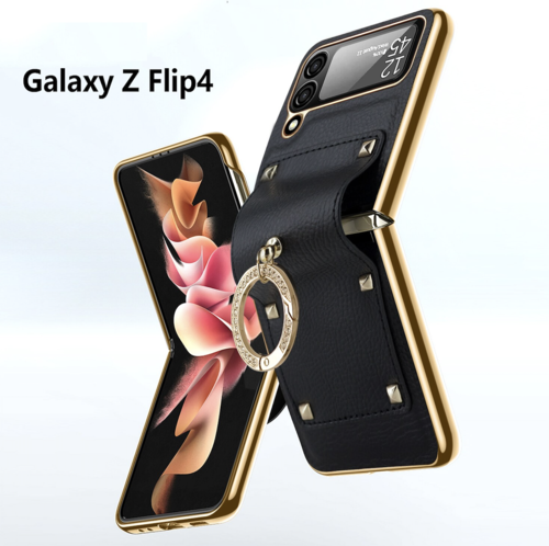 Samsung Galaxy Z Flip 4 5G Hülle Stossfeste Abdeckung Ringhalter - Luxus
