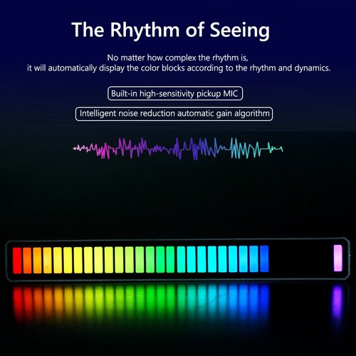 RGB bunt Musiksteuerung Licht USB / Wiederaufladbare Batterie APP-Steuerung 40 LED, schwarz