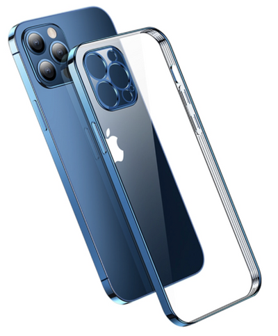 Luxus Beschichtung, Quadratischer Rahmen, coque en silicone transparente pour iPhone 13 Series