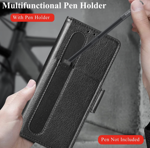 Samsung Galaxy Z Fold 4 Wallet Hülle  mit S Stifthalter & Kartenhalter, für Frauen / Männer