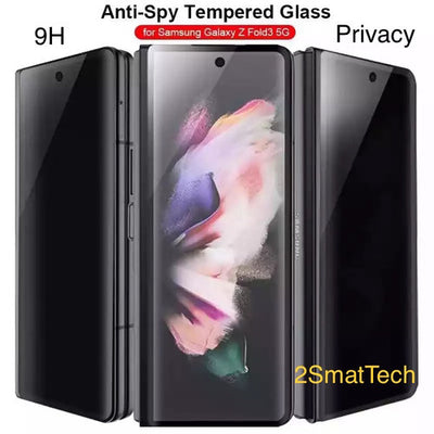 Samsung GALAXY Z Fold 3 - Anti Spy 9H Härte Bruchsicher Panzerglas Sichtschutzfolie 3D Curved.