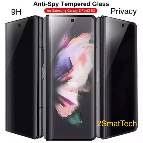 Samsung GALAXY Z Fold 3 - Anti Spy 9H Härte Bruchsicher Panzerglas Sichtschutzfolie 3D Curved.
