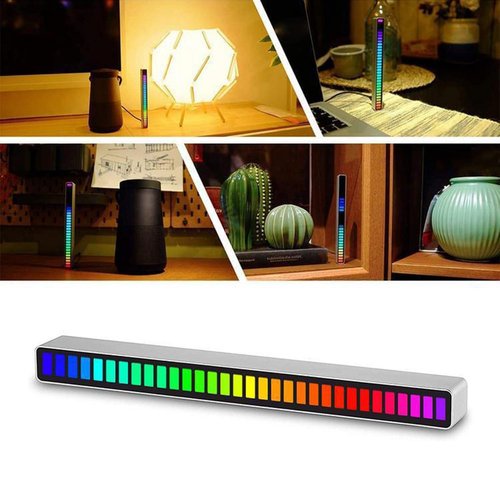RGB bunt Musiksteuerung Licht USB / Wiederaufladbare Batterie APP-Steuerung 40 LED, schwarz