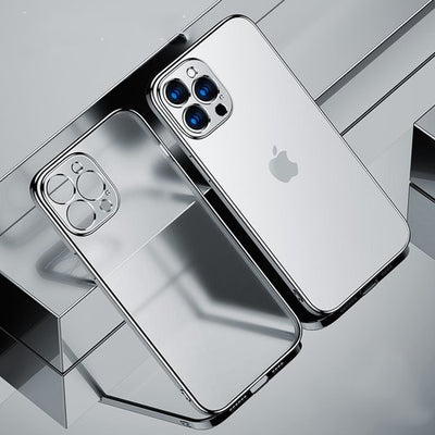 Luxus Beschichtung, Quadratischer Rahmen, coque en silicone transparente pour iPhone 13 Series