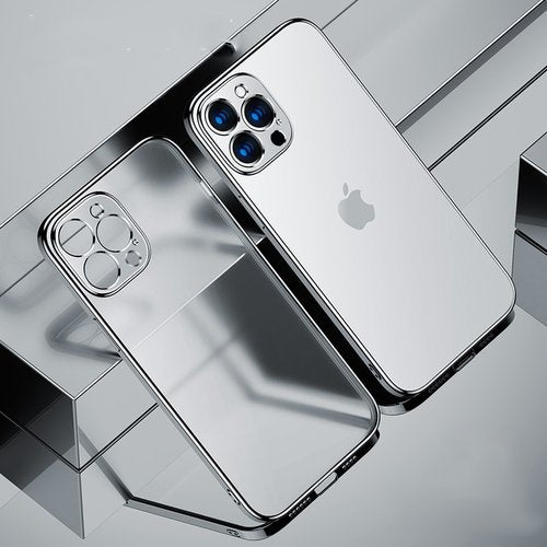Luxus Beschichtung, Quadratischer Rahmen, coque en silicone transparente pour iPhone 13 Series