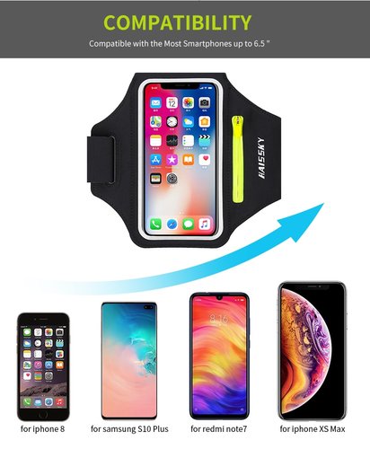 Armband Tasche für Smartphone Touch ID, Armband mit Kopfhörer Unterstützung-6,9-Zoll-Laufsport